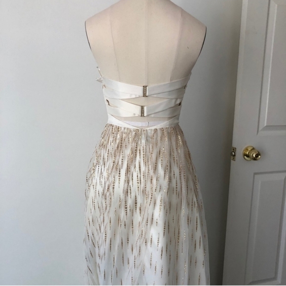 Le Chateau Sparkly Gold Wedding Gown - Picture 5 of 6